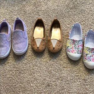 3 pairs of slip ons
